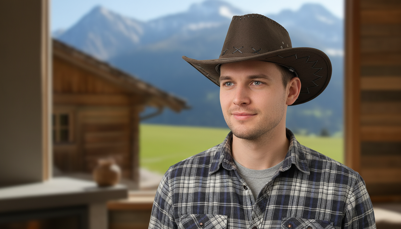 Rustic Frontier Leather Cowboy Hat