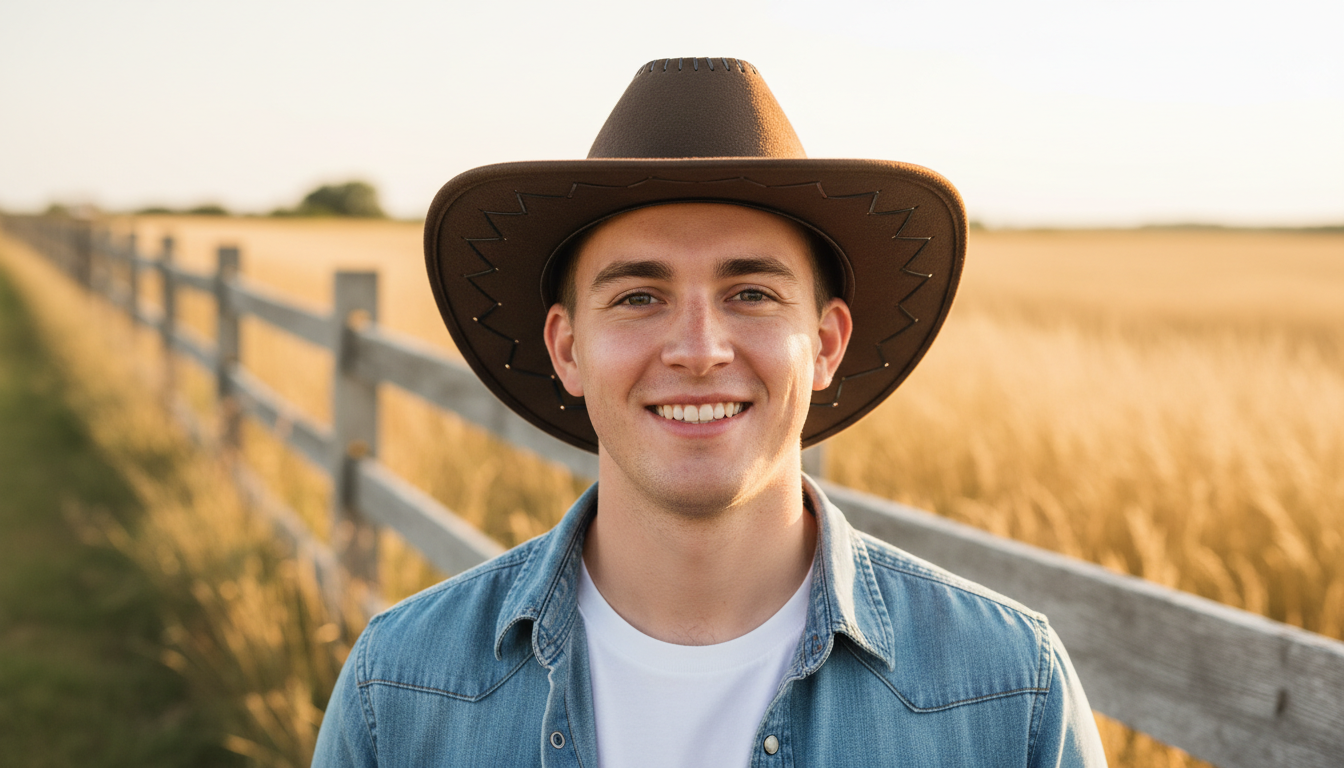 Rustic Frontier Leather Cowboy Hat