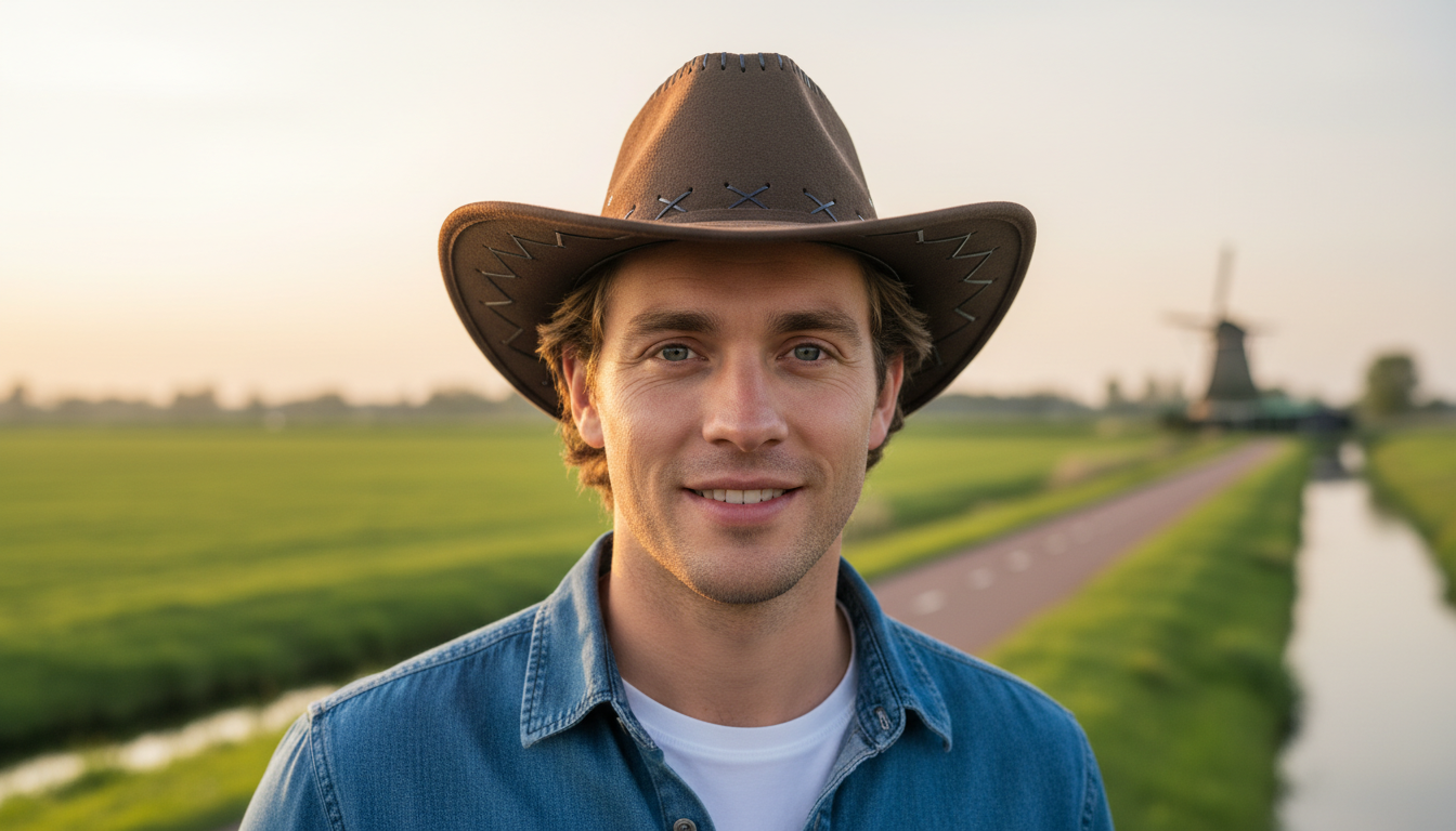 Rustic Frontier Leather Cowboy Hat